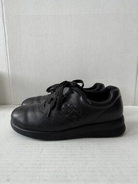 Women’s P.w. Minor Black Leather Lace-Up Casual Sneakers